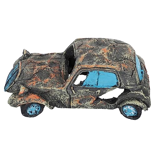 IMIKEYA Aquarium Dekoration Aus Harz Auto Wrack Ornament Für Fischtank Versteckhöhle Für Fische Und Garnelen Einzigartiges Design Für Aquaristische Gestaltungen von IMIKEYA