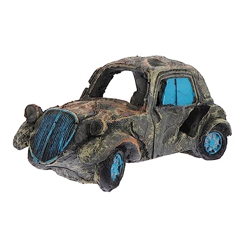 IMIKEYA Aquarium Harz Auto Wrack Für Fischtank Stilvolles Auto Ornament Für Garnelenverstecke Und Aquaristische Dekoration von IMIKEYA