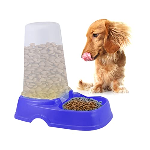 IMIKEYA Automatischer Tiernahrungsspender Für Katzen Futterautomat Dunkelblau Mit Automatischer Zuführung Für Bequeme Fütterung Und Optimale Portionierung von IMIKEYA