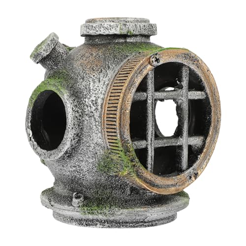 IMIKEYA Fischtank Dekoratives Tauchhelm Ornament Für Aquarien Simulation Schiffbruch Dekoration Als Fischversteck Und Aquariumdekor Kreatives Zubehör von IMIKEYA