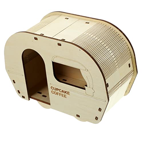 IMIKEYA Hamster Versteck aus Holz Gemütliche Haustierhütte für Chinchillas und Ratten Käfigspielzeug mit Großem für Schlaf und Fördert von IMIKEYA