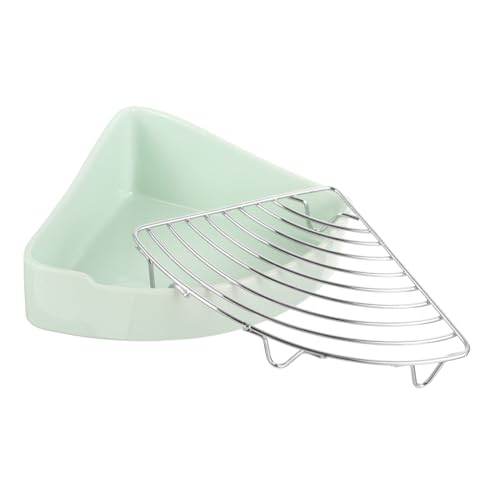 IMIKEYA Hasen Toilettenbox Keramik Dreieckstöpfchen Für Meerschweinchen Chinchillas Und Hamster Design Wassergrün Für Kleine Haustiere Einfache Reinigung von IMIKEYA