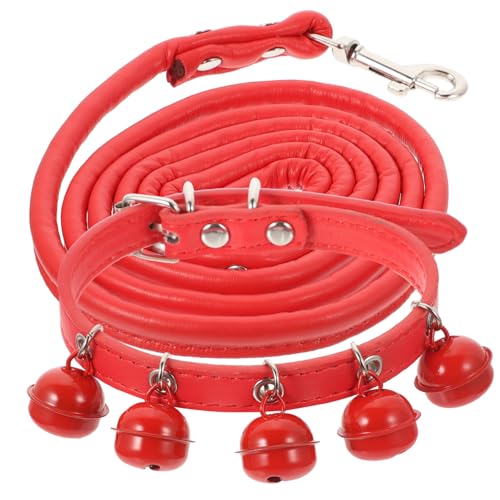IMIKEYA Haustierhalsband Mit Leine Und Glocke Für Katzen Verstellbar Langlebig Für Tägliche Und Outdoor Aktivitäten Rot von IMIKEYA