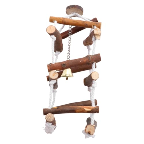 IMIKEYA Holz-schaukelspielzeug Für Vögel DREI-lagige Hängeschaukel Mit Baumwollseil Interaktives Papageien-Spielzeug Für Vogelkäfig Und Garten Fördert Klettern Und Spielspaß von IMIKEYA