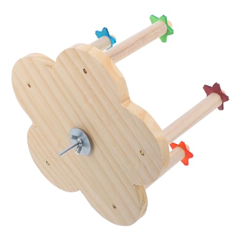 IMIKEYA Holz Vogelstand Spielzeug Für Papageien Drehbares Ferris Wheel Für Vogelkäfig Zubehör Einfache Einrichtung Und Training Für Kleine Vögel von IMIKEYA