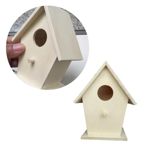 IMIKEYA Holz Vogelhaus DIY Nistkasten Für Hängende Holz Vogelhäuser Im Natürlichen Farbton Kinderfreundliches Holzhandwerk Für Garten von IMIKEYA