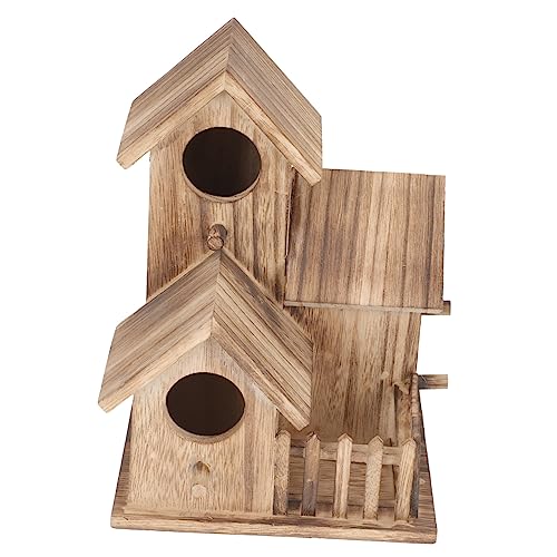 IMIKEYA Holz Vogelhaus Für Kleine Kreatives Nisthaus Im Cottage Stil Wetterbeständig Für Papageien Sittiche Für Outdoor Nutzung von IMIKEYA