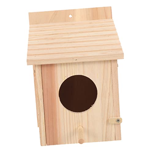 IMIKEYA Holz Vogelhaus Für Kleine Natürlicher Nistkasten Aus Robustem Holz Aufhängen Im Garten Freien Ansprechendes Design Für Vogelbeobachtung Und Nahrung von IMIKEYA