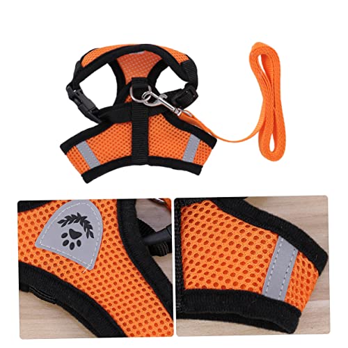 IMIKEYA Hundegeschirr Weste Mit Brustgurt Für Kleine Haustiere Atmungsaktiv Und Verstellbar Für Welpen Und Katzen S Orange Bequemes Und Sicheres Design von IMIKEYA