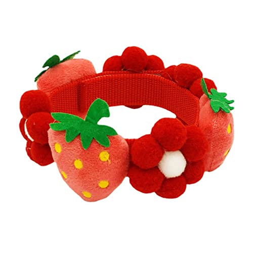 IMIKEYA Hundehalsband Mit Erdbeerblüten Verstellbares Haustierdekor Für Halsumfang Für Welpen Und Kleine Strapazierfähiges Material Süßes Design von IMIKEYA