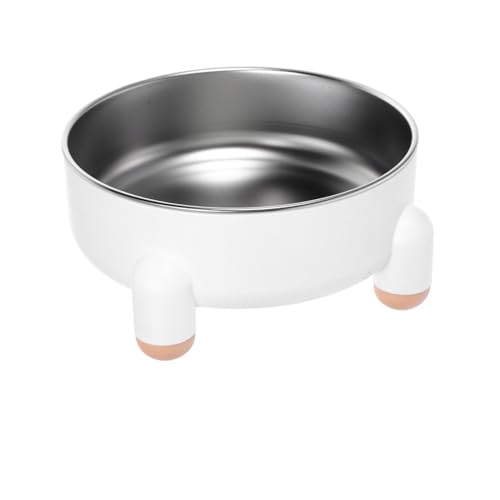 IMIKEYA Hundenapf Edelstahl Große Hundeschale Hundefutternapf Aus Edelstahl Hundeerzogene Näpfe Hundenäpfe Aus Metall Kleine Metallhundschalen Kleine Hundenäpfe Rostfreier Stahl Weiß von IMIKEYA