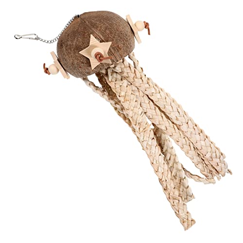 IMIKEYA Papagei Futtersuchspielzeug Vogel Kauspielzeug Aus Kokosnussschalen Für Käfig Hängendes Spielzeug Für Kleine Vögel von IMIKEYA