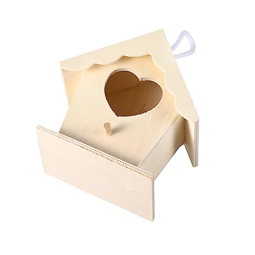 IMIKEYA Kreatives Holznest Für Hängendes Herzform Für Waldvögel Mit Schnur Dekoratives Vogelhaus Für Garten von IMIKEYA