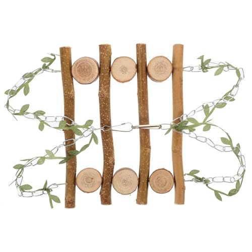 IMIKEYA Holz Vogelschaukel Vogelstange Hängespielzeug Für Papageien Kleine Vögel Brückenschaukel-Design Sitzstange Zum Kauen Und Fressen Vogelkäfig Hängend von IMIKEYA