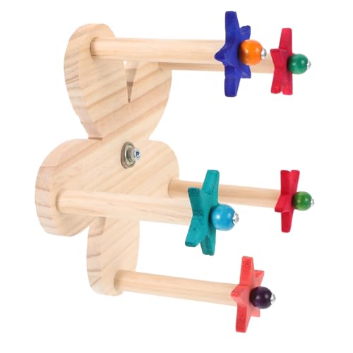 IMIKEYA Holz Sittichspielzeug Mit Rad Vogel-stehspielzeug Naturholz Vogelkäfigzubehör Sittich-sitzstangenspielzeug Für Papageien Und Kleine Vögel Hardwood Vogelsitzstange Mit Riesenrad Für von IMIKEYA