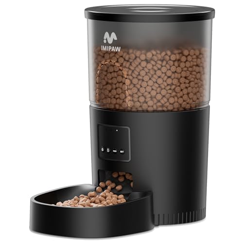 IMIPAW Futterautomat Katze, 3L Intelligenter Katzenfutter Automat, Präzise Fütterung und Einfache Steuerung, 1-10 Mahlzeiten pro Tag, Automatischer Futterspender für Katzen und Hunde von IMIPAW