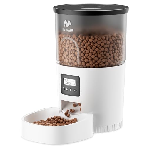 IMIPAW Futterautomat Katze, Katzenfutter Automat mit Programmierbarem Timer, Einfache Bedienung, 1-6 Mahlzeiten pro Tag, Futterspender für Katzen und Hunde, 3L IMIPAW Futterautomat Katze, Katzenfutter Automat mit Programmierbarem Timer, Einfache Bedienung, 1-6 Mahlzeiten pro Tag, Futterspender für Katzen und Hunde, 3L von IMIPAW