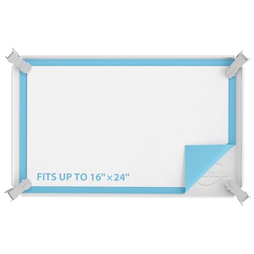 IMMCUTE Urinierpad-Halter, weicher Silikon-Welpen-Pad-Halter, passend für bis zu 40,6 x 61 cm große Urinierpads, rutschfester hoher Rand, Hundematte für Futter und Wasser für einfache Reinigung, mit 8 von IMMCUTE