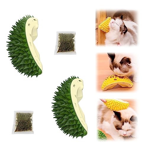 Durian Multifunctional Toys, Durian Cat Scratcher, Durian Shell Cat, Cat Durian Shell, Cat Scratcher Durian Comb, Cat Toys Corner Scratcher Comb (2X Green) von IMOCKA