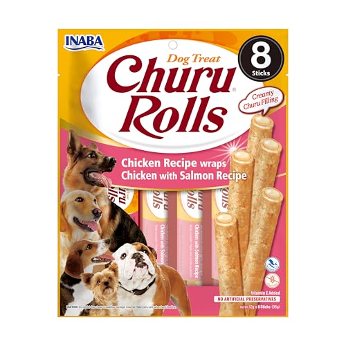 CHURU Dog Rolls Rezept für Hühnchen mit Lachs, 8 x 12 g von CHURU