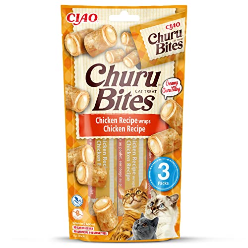INABA Churu Bites Reich an Hähnchen und Thunfisch Katzenleckerlis | Getreidefrei, Zuckerfrei, ohne künstliche Aromen Katzensnacks | Perfekt, um Medizin zu verstecken 30 g (1er Pack) von INABA