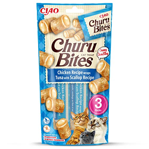 Churu Cat Snack Bites Huhn,Thunfisch +Jakobsmuscheln 3x10g von INABA