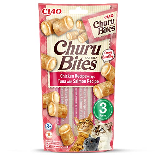 INABA Churu Bites Reich an Hähnchen und Thunfisch Katzenleckerlis | Getreidefrei, Zuckerfrei, ohne künstliche Aromen Katzensnacks | Perfekt, um Medizin zu verstecken 30 g (1er Pack) von INABA