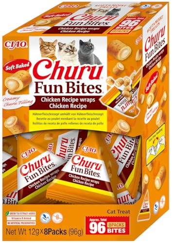 INABA Churu Fun Bites 88% Feuchtigkeit Katzensnacks aus Japan, Hochwertige Proteine mit Huhn, Katzen Leckerlies 56 g (1er Pack) von INABA