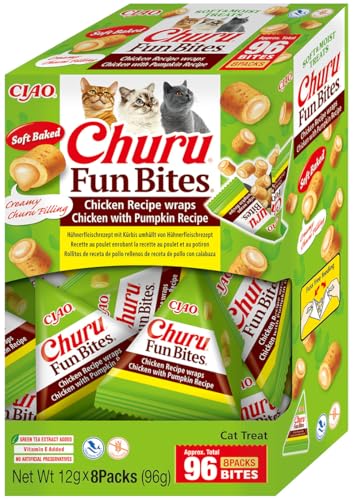 INABA Churu Fun Bites 88% Feuchtigkeit Katzensnacks aus Japan, Hochwertige Proteine mit Huhn und Kürbis, Katzen Leckerlies 56 g (1er Pack) von INABA
