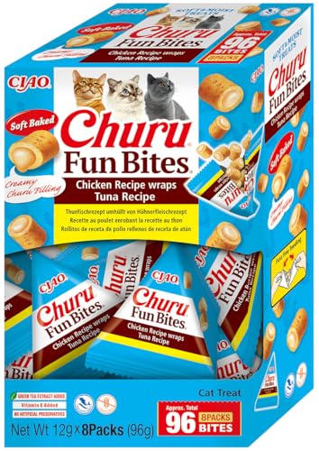 INABA Churu Fun Bites 88% Feuchtigkeit Katzensnacks aus Japan, Hochwertige Proteine mit Huhn und Thunfisch, Katzen Leckerlies 56 g (1er Pack) von INABA