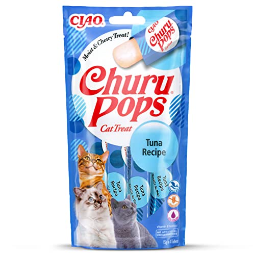 INABA Churu Pops Reich an Thunfisch Katzenleckerlis | Getreidefrei, Zuckerfrei, ohne künstliche Aromen, Hoher Feuchtigkeitsgehalt Katzensnacks 60 g (1er Pack) INABA Churu Pops Reich an Thunfisch Katzenleckerlis | Getreidefrei, Zuckerfrei, ohne künstliche Aromen, Hoher Feuchtigkeitsgehalt Katzensnacks 60 g (1er Pack) von INABA