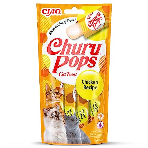 INABA Churu Pops Reich an Hähnchen Katzenleckerlis | Getreidefrei, Zuckerfrei, ohne künstliche Aromen, Hoher Feuchtigkeitsgehalt Katzensnacks 60 g (1er Pack) INABA Churu Pops Reich an Hähnchen Katzenleckerlis | Getreidefrei, Zuckerfrei, ohne künstliche Aromen, Hoher Feuchtigkeitsgehalt Katzensnacks 60 g (1er Pack) von INABA