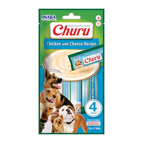 INABA Churu Püree, Hundeleckerli in handlichen Portionen, Huhn & Käse 4x14g INABA Churu Püree, Hundeleckerli in handlichen Portionen, Huhn & Käse 4x14g von INABA