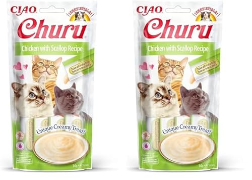 INABA Churu Puree Katzenleckerlis Creamy Snacks, Hochwertige Proteine (Packung mit 2) von INABA