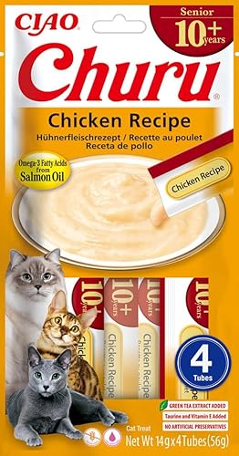 INABA Churu Puree Katzenleckerlis Creamy Snacks, Hochwertige Proteine mit Huhn 56 g (1er Pack), Katzensnacks in Premium Qualität von INABA