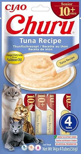 INABA Churu Puree Katzenleckerlis Creamy Snacks, Hochwertige Proteine mit Thunfisch 56 g (1er Pack), Katzensnacks in Premium Qualität von INABA