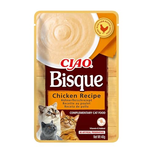 INABA Ciao Bisque - Cremige Suppe für Katzen, Huhn 1x40g, Katzenfutter nass ohne getreide von INABA