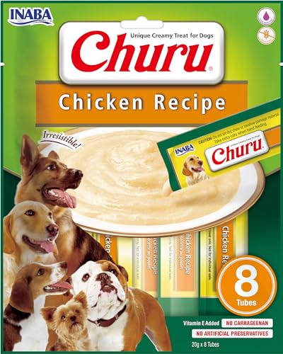 INABA Churu Püree Hundeleckerli - Köstlicher Hundesnacks in handlichen Portionen, Getreidefrei, Hühnchen (8x20g) von INABA