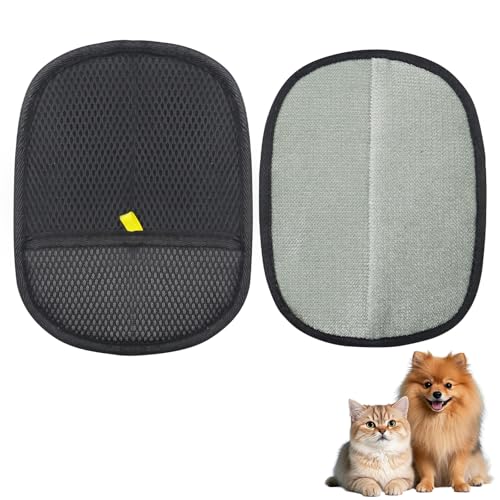INABULETWO 2 x Tierhaarentfernungshandschuhe für Katzen und Hunde, effiziente Fellpflege-Handschuhe für Tierhaare, wiederverwendbarer Tierhaarentferner-Handschuh von INABULETWO