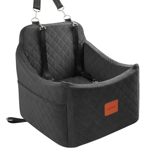 INDYBUD Hundeerhöhung Autositz für kleine/mittelgroße Hunde, 3 Clip-On-Sicherheitsleinen Autositz für Hunde, ultraweicher Stoff, Haustier-Autositz mit Memory-Schaum für Vorder-/Rücksitz, waschbar INDYBUD Hundeerhöhung Autositz für kleine/mittelgroße Hunde, 3 Clip-On-Sicherheitsleinen Autositz für Hunde, ultraweicher Stoff, Haustier-Autositz mit Memory-Schaum für Vorder-/Rücksitz, waschbar von INDYBUD