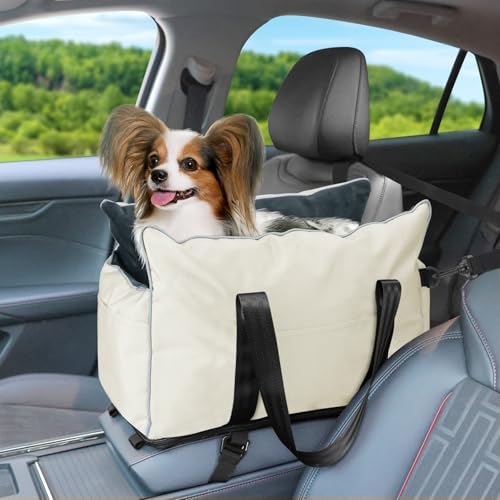 Hunde Autositz für kleine Hunde Katzen, Mittelkonsole für Hunde,Abnehmbare Waschbare Haustier-Autositze mit Pelzigem für kleine Hunde Welpen, Weich und Warm (Beige, Klein) Hunde Autositz für kleine Hunde Katzen, Mittelkonsole für Hunde,Abnehmbare Waschbare Haustier-Autositze mit Pelzigem für kleine Hunde Welpen, Weich und Warm (Beige, Klein) von INFANZIA