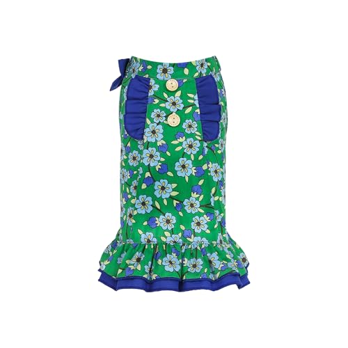 INGSIST Kleine mittelgroße Hundekleidung für Mädchen mit grünem Blumenmuster, für Geburtstag, Urlaub, Größe XS, S, M, L, XL INGSIST Kleine mittelgroße Hundekleidung für Mädchen mit grünem Blumenmuster, für Geburtstag, Urlaub, Größe XS, S, M, L, XL von INGSIST