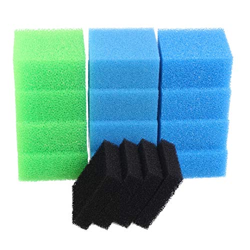 INGVIEE Kompatibel Aquarium Filterschwamm Set für Juwel Compact/Bioflow 3.0 / M (4X Blau Fein, 4X Blau Grob, 4X Grün Nitrat, 4X Aktivkohleschwamm) von INGVIEE