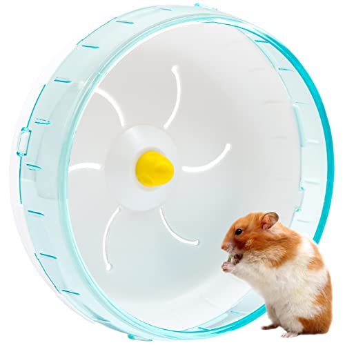 INHEMING Hamsterrad, Hamster Laufrad, Leise Hamster Spielzeug Transparent, rutschfeste Laufscheibe aus Kunststoff,für Totoro Mouse Eichhörnchen Chinchillas Kleintier Haustier- ø 17,5 cm,Blau von inheming