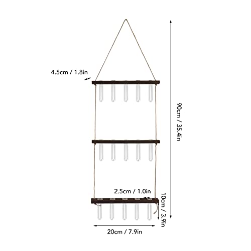 INIFLM 3-stufiges Wand-Pflanzenterrarium, Pflanzenvermehrungsröhren, Wandbehang-Pflanzgefäß-Terrarium mit 15 Reagenzgläsern, Hängeständer-Pflanzenvermehrungsstation(Retro-Farbe) von INIFLM