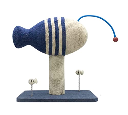 Katzenkratzer 2 In 1 Cat Scratcher Cardboard Play & Barch Langlebige Katzenkratzunterlage Cat Activity Lounge Cat Scratchers Kratzmatte Katze (Blue : Bronze, Size : 40 * 30 * 43cm) von INKTUS