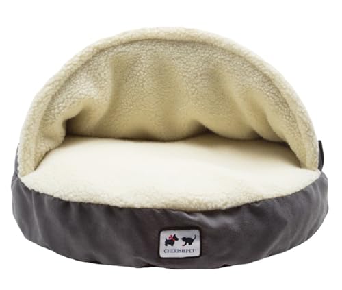 INLANDSIS Deluxe-Hundebetthöhle, abnehmbare, warme Hundehütte mit Kapuze, beruhigendes Donut-Bett gegen Angstzustände, waschbar für große, mittelgroße und kleine Hunde (Dark Gray,XL) von INLANDSIS