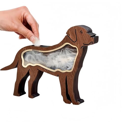 INMORVEN Haustier Haare Erinnerungsbox – Personalisierte Holzbox für Katzen- & Hundehaare, Foto & Name gravierbar, stilvolles Andenken an geliebte Tiere (Hund) von INMORVEN