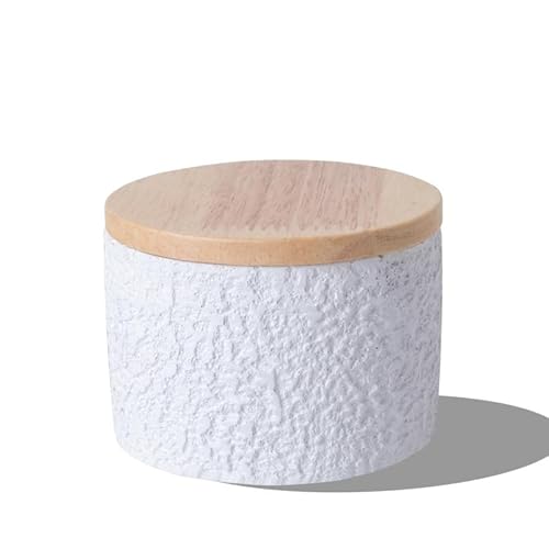 INMORVEN Tierurne für Hunde & Katzen – Ascheurnen aus Zement & Bambus (9x6,3x9 cm) – Würdevolles Andenken an verstorbene Haustiere (Weiß) von INMORVEN