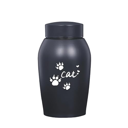 INMORVEN Tierurne für Hunde & Katzen – Edelstahl-Aschekapsel (18,8x8,5cm) zur würdevollen Aufbewahrung (Schwarz) von INMORVEN